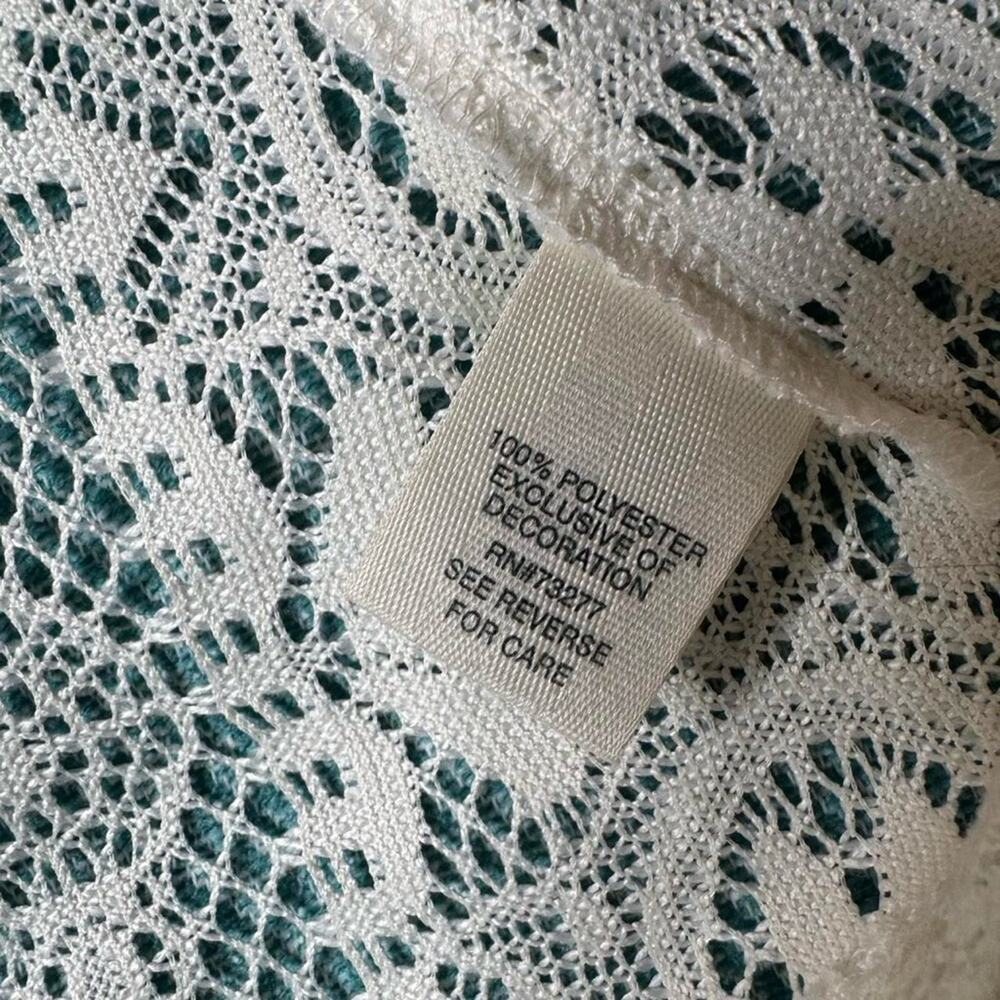 Mudd Ivory Crochet Open Cardigan XS/S Y2K Coquette Boho Lace - Picture 7 of 9